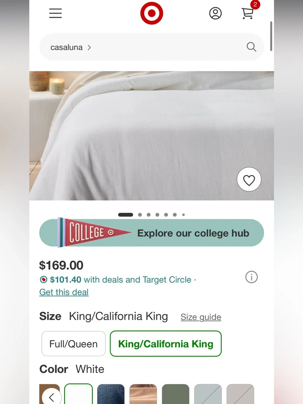 New Open Bag Fresh White King/Cal King Heavyweight Linen Blend Comforter & Shams